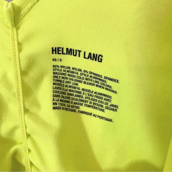 Helmut Lang Long Sleeve Ruched Mini Dress Bright Yellow Size XS/S NWT - Picture 10 of 13